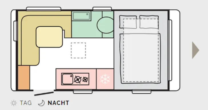 Grundriss Nacht Adria Action 391 PD - Solar, Sat, TV und Mover