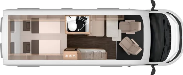 Grundriss Tag Knaus BoxLife PLATINUM SELECTION 630 ME Längsbetten