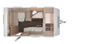 Grundriss Nacht Knaus Sport 420 QD Silver Selection neuwertiger Zustand