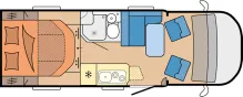 Grundriss Tag Hobby OnTour C 700 GQ /Automatik/Kingsizebett