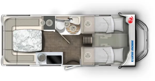 Tagesgrundriss Eura Mobil Activa One 650 HS Tagesgrundriss Eura Mobil Activa One 650 HS