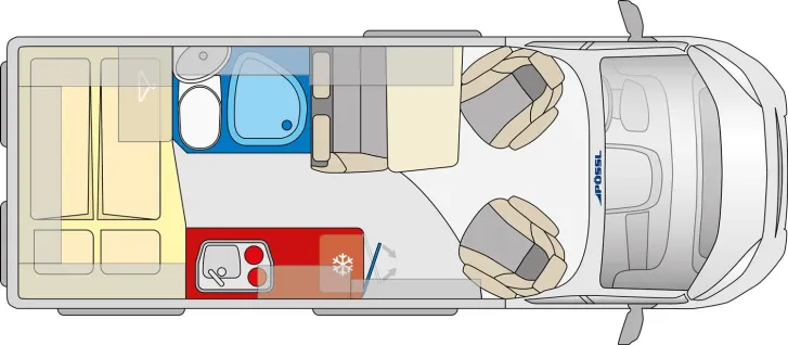 Grundriss Tag Pössl D-Line 2WIN S - umfangreiche Ausstattung!