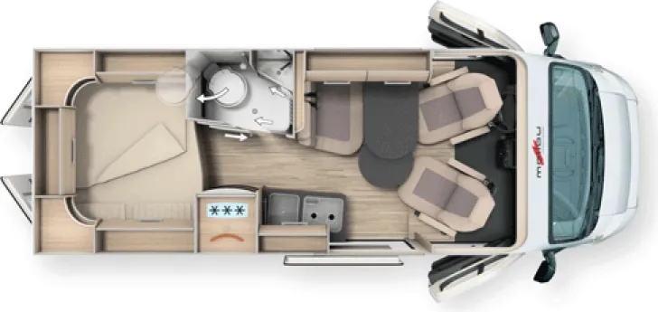 Grundriss Tag Malibu Van Comfort 600 DB - im Kundenauftrag