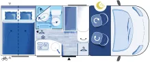 Grundriss Nacht Chausson S-Teilintegrierte S514 Sport Line MEGAAA Ausstattung - TOP