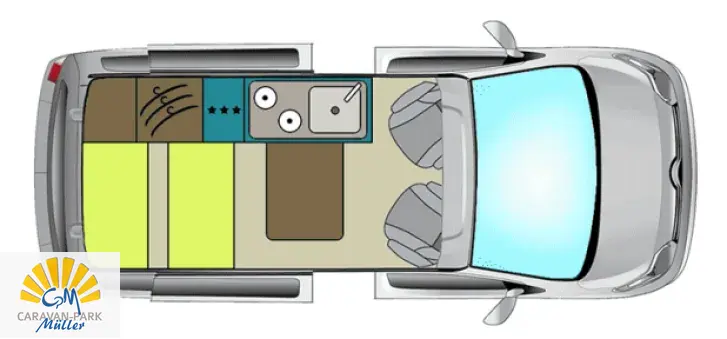 Grundriss Tag Pössl Vanline Campster 6 Sitzplätze