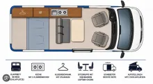Grundriss Tag VW California T6 Coast 4Motion Allrad