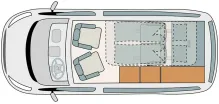 Grundriss Tag Dethleffs Globevan CAMP TWO Automatik, Aktion!