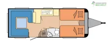 Grundriss Tag Hobby Prestige 620 CL Modell 2027 / Vorlaufwagen