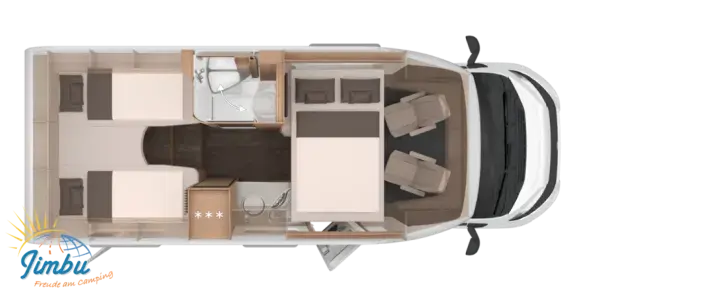 Grundriss Nacht Knaus L!VE WAVE 650 MEG Black Selection