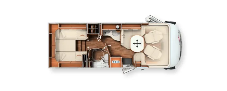 Grundriss Tag Carthago chic c-line I 4.9 LE L Hubstützen+Luftfederung+18"ORC