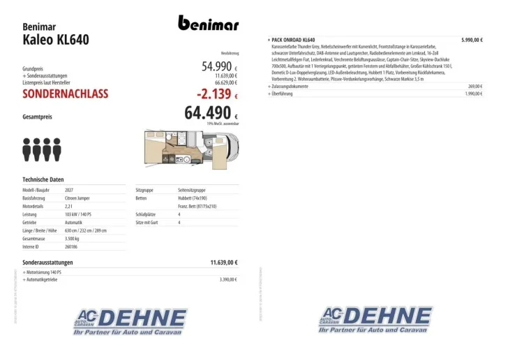 Fahrzeugbild Benimar Kaleo KL640 #3