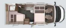 Grundriss Nacht Knaus L!VE WAVE 650 MF LIVE Premiumtür Rahmenfenster