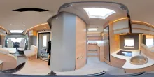 360° Innenansicht Dethleffs Just Camp Active T 6812 EB Hubbett, Sat, TV