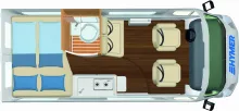 Grundriss Tag Hymer Ayers Rock Fiat Schlafdach,Automatik,D-Heizung