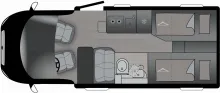 Grundriss Tag Crosscamp EXPDN 6.6 E Peugeot *Modell 2027**2.20 schmal