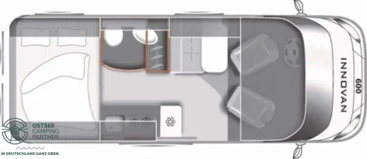 Grundriss Tag LMC Innovan 600 Aufstelldach, Automatikgetriebe