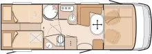 Grundriss Tag Knaus Sky i 700 Hubstützen + AHK + Wechselrichter