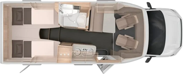 Grundriss Tag Knaus Van TI PLUS PLATINUM SELECTION 650 MEG Vermietflotte
