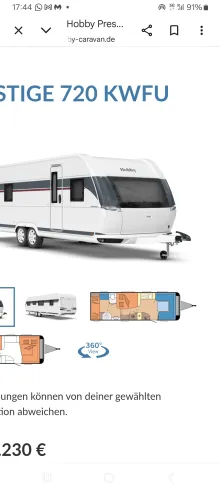 Grundriss Tag Hobby Prestige 720 KWFU