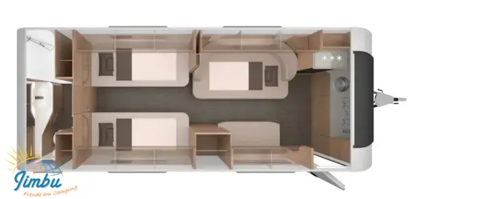 Grundriss Nacht Knaus Südwind 650 PEB Black Selection