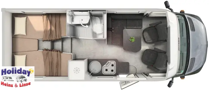 Grundriss Tag Hymer ML-T 570 CrossOver Winter-Paket, Leder, 5G Router